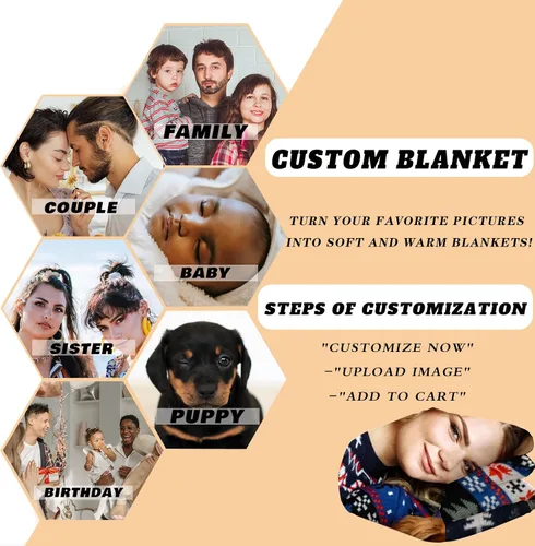 Miniatura 5 de Manta personalizada para parejas con collage de fotos, manta personalizada para parejas, súper suave y acogedora para regalos del día de San