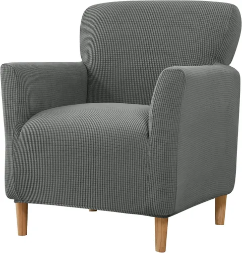 Miniatura 36 de LiveGo - Funda elástica para sillón de mediados de siglo moderno de 1 pieza, fundas de acento de jacquard para silla con brazos, fundas impermeables