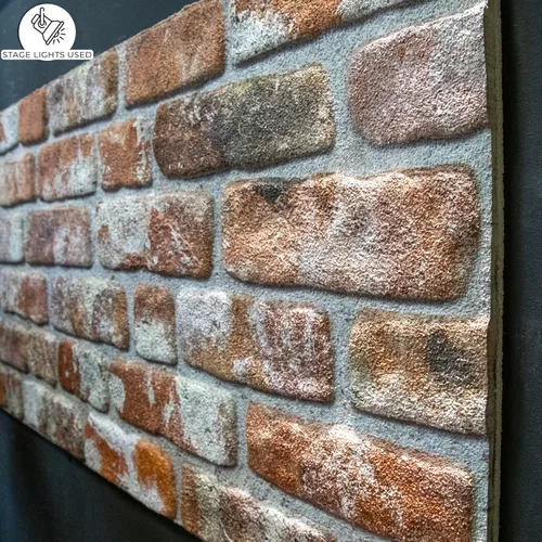 Miniatura 6 de Dundee Deco Paneles de pared 3D de ladrillo sintético, revestimiento de pared con aspecto de piedra roja, gris y marrón, espuma de poliestireno