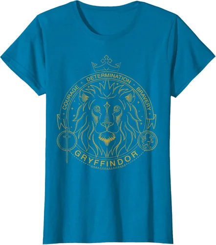 Miniatura 21 de Harry Potter Camiseta Gryffindor Line Art Lion Symbol, Negro