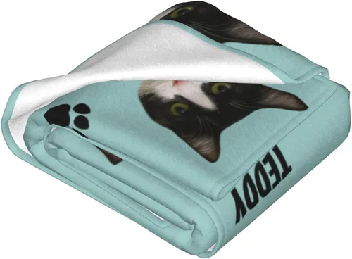 Miniatura 2 de Manta personalizada de fotos de gato, divertida manta personalizada de gato, regalo para amantes de los gatos, manta de fotos de mascotas