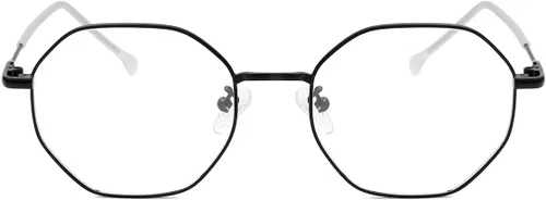 Gleyemor Gafas de luz azul para mujeres y hombres, gafas de computadora con marco octogonal de metal dorado vintage