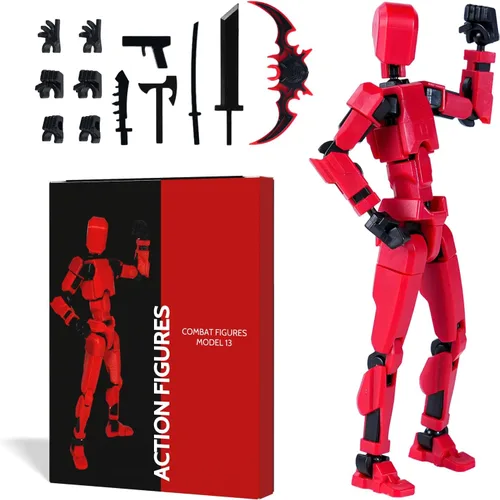 Juego de figuras de acción, modelo 13 figura de acción móvil multiarticulada, caja de regalo, ideal para seres queridos y amigos. Rojo