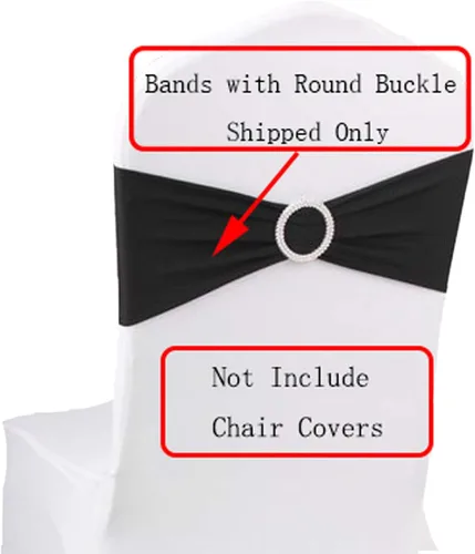 Miniatura 5 de 50 lazos elásticos para silla, bandas elásticas para silla con hebilla deslizante, lazos para bodas, hoteles, banquetes, fiestas de cumpleaños