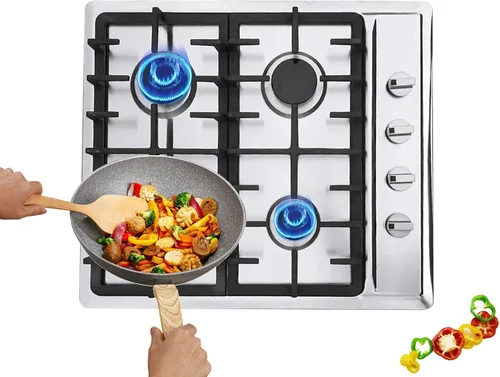 Miniatura 10 de Estufa de Gas de 28 Pulgadas, Estufa de Gas de 2 Quemadores con Superficie de Vidrio Templado Empotrada de Gas Natural para Cocina del Hogar