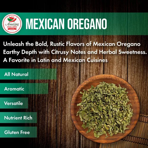 Miniatura 3 de Orégano mexicano seco (5 onzas) - Hojas enteras de orégano mexicano, condimento a granel de orégano fresco y fragante para pasole, guisos, salsa