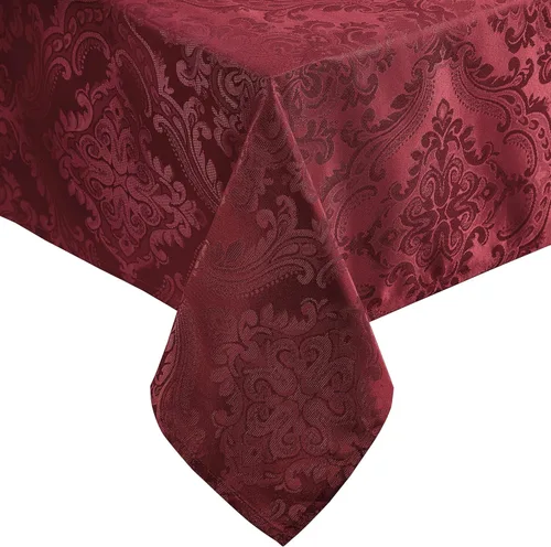 Miniatura 15 de Elrene Home Fashions Caiden Elegance - Mantel de damasco impermeable, resistente a manchas y arrugas, 70" redondo, granate Arándano