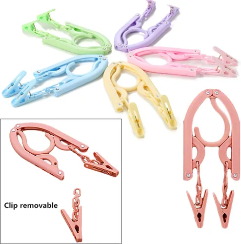 Miniatura 3 de YOUOWO 12 perchas de viaje con 24 clips, perchas plegables portátiles para ropa para bufandas, trajes, pantalones, camisas, calcetines, ropa