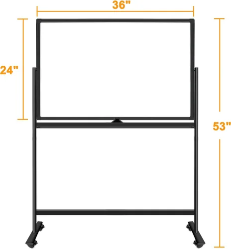 Miniatura 9 de BSTPCOO Pizarra magnética de borrado en seco con soporte, pizarra blanca de doble cara de 36 x 24 pulgadas con soporte, pizarra blanca móvil rodante