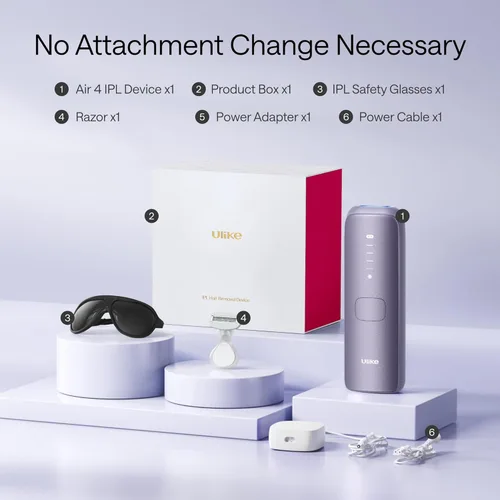 Miniatura 6 de Ulike Dispositivo de depilación láser Air 4 Ipl regalo para mujeres y hombres, reducción permanente del vello frío y permanente para depilación casi