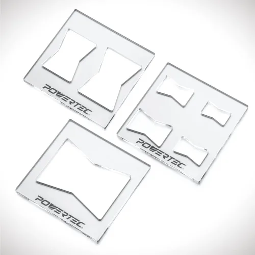 POWERTEC 71728 Kit de plantillas de incrustaciones de mariposa | Router y piezas decorativas para carpintería - Juego de 3 piezas