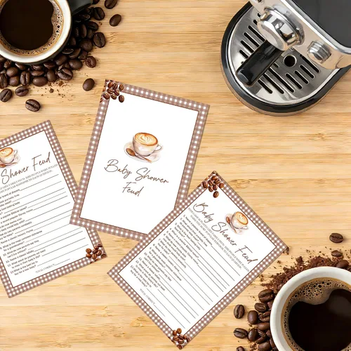 Miniatura 3 de Baby Feud - Juego de baby shower, estilo café, divertidas tarjetas de relleno para niños y niñas, decoración de mesa de fiesta de revelación