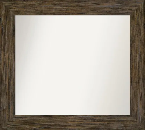Miniatura 113 de Amanti Art Espejo personalizado, espejo de baño marrón Fencepost, espejo de pared o espejo de tocador de baño sobre el fregadero (27 x 27 pulgadas)