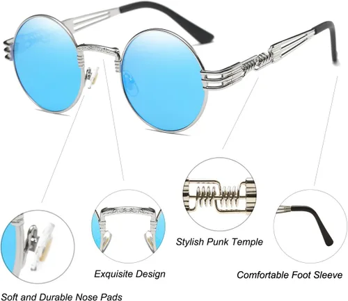 Miniatura 68 de Dollger Gafas de sol redondas Steampunk con marco de metal
