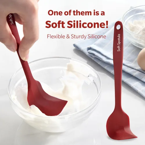 Miniatura 4 de Wanbasion Juego de 5 Espátulas de Silicona Premium Resistentes al Calor, Juego de Espátulas de Cocina Aptas para Lavavajillas para Utensilios