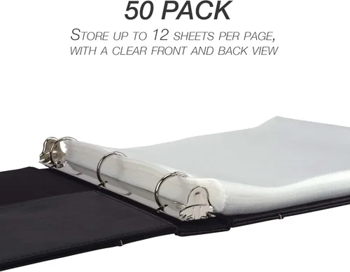 Miniatura 9 de Samsill Paquete de 50 protectores de hojas, protectores de página de 8.5 x 11 pulgadas para carpeta de 3 anillas, peso estándar, protector