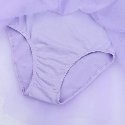 Miniatura 5 de TiaoBug Niñas Lentejuelas Dobladillo Irregular Baile Latino Traje Lírico Ballet Vestido Leotardo Falda Gasa Brillante Hada Danza