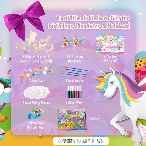 Miniatura 6 de Kit de pintura de unicornio de lujo para niñas, con certificación STEM para niñas de 4 a 6 años en adelante, pinta tus propias artes y manualidades
