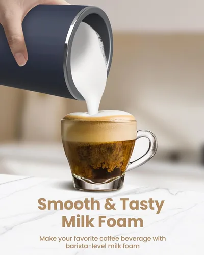 Miniatura 8 de SIMPLETASTE Espumador de leche, espumador de leche eléctrico 4 en 1 y vaporizador, máquina automática de espuma fría y cálida y calentador de leche