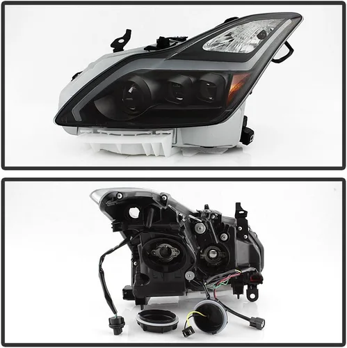Miniatura 5 de ACANII - Para faros LED negros tipo Switchback con señal secuencial 2008-2015 G37 Q60 Coupe, lado del conductor y del pasajero