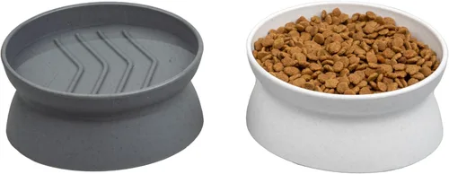 Miniatura 8 de Kitty City Cuencos elevados para gatos (juego de 2), platos elevados para alimentos y agua para gatos, diseño moderno de pedestal, aptos para Pastel