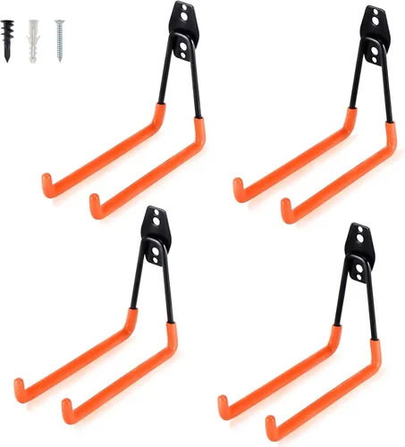 Miniatura 8 de AOBEN Ganchos de garaje resistentes, ganchos de almacenamiento de acero para garaje, perchas para herramientas y ganchos combinables de montaje
