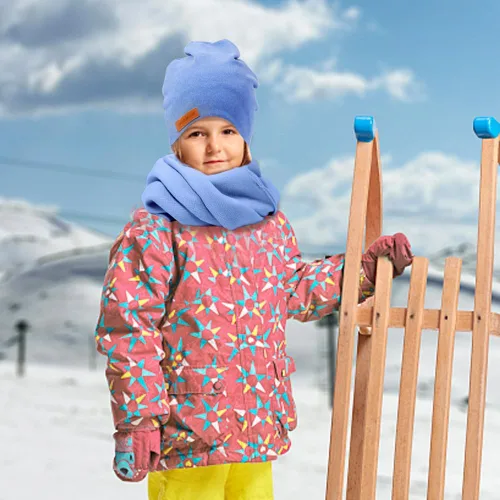 Miniatura 5 de Conjunto de 2 piezas de gorro y bufanda de invierno para niños y niñas, gorro con forro de satén para bebé
