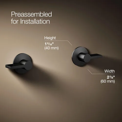 Miniatura 4 de KOHLER Componentes de montaje en pared grifo del fregadero del cuarto de baño ajuste con manijas de palanca Mate negro