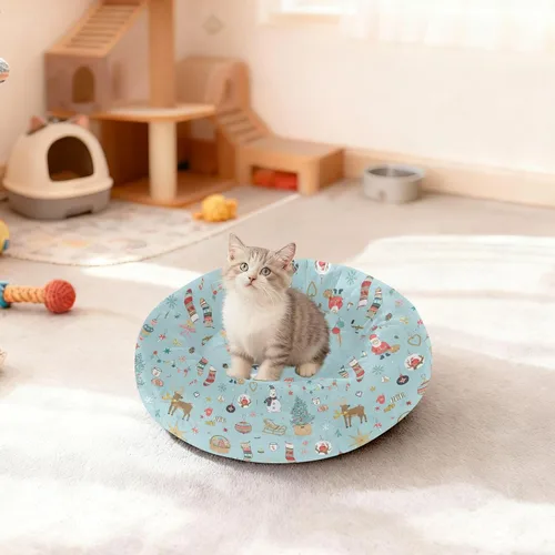 Miniatura 3 de Wudan Pet Cat Beds Relieve Stress Fluffy Puppy Beds for Small Size Pets Supplies M Christmas Decor