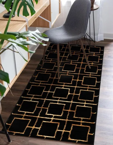Miniatura 57 de Marilyn Monroe Glam Collection - Alfombra decorativa (2' x 3' 1" Rectángulo Negro y Oro)