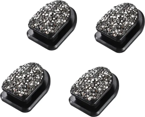 Miniatura 8 de WINKA Ganchos brillantes para automóvil, 4 piezas, accesorios de cristal, lindo gancho para salpicadero, llaves, lentes de sol, gancho