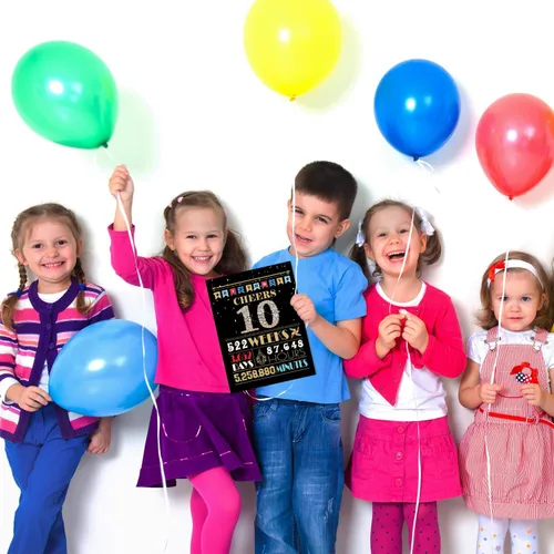 Miniatura 7 de BGTCARDS Tarjeta de cumpleaños número 10, decoraciones de cumpleaños número 10 para niñas y niños, regalos divertidos para hija e hijo, tarjeta