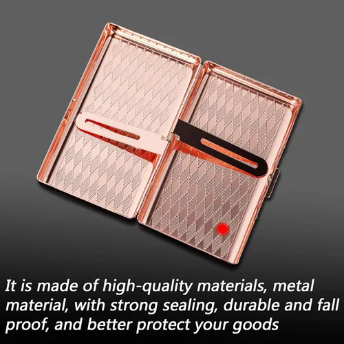 Miniatura 4 de Estuche Goshentech Retro de Metal en Forma de Rombos con Patrón Espacial, Capacidad para 14, Metal Chapado en Oro Rosa, Doble Cara, Estuche
