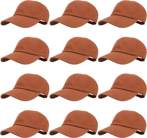 Miniatura 20 de Gelante Gorras de béisbol 100% algodón liso en blanco tamaño ajustable al por mayor a granel de 12