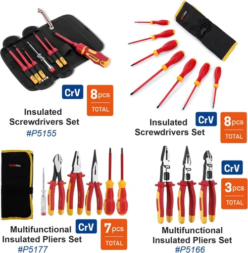 Miniatura 7 de Juego de destornilladores aislados de 1000 V, juego de destornilladores eléctricos para electricista, herramientas de reparación con Phillips
