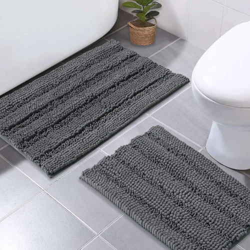 Miniatura 27 de NICETOWN Tapete negro para baño, antideslizante, suave, absorbente de agua, tapete de bajo perfil para entrada, tapete para vestíbulo, puerta