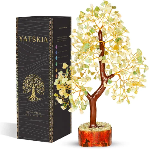 Miniatura 23 de YATSKIA - Árbol de cristal turquesa Feng Shui, alambre, bonsái Buhha, estatua reiki, Chakra curativo energía positiva, buena suerte dinero regalos
