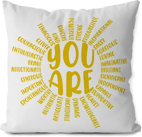 Miniatura 7 de Regalos de ánimo, fundas de almohada con citas inspiradoras de 18 x 18 pulgadas. You are Brave, You are Smart, regalos de aliento para mujeres