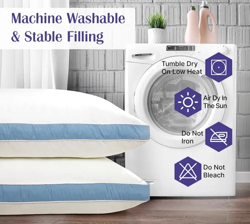 Miniatura 9 de ROYALE LINENS Juego de 2 almohadas de tamaño estándar, almohada de cama para dormir, almohada refrescante para dormir de espalda, estómago