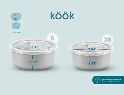 Miniatura 7 de KooK Cuencos de cerámica para mezclar, juego de 4, cuencos de cocina, preparación, servir, regalo, aptos para microondas y lavavajillas, 10/16/29/47