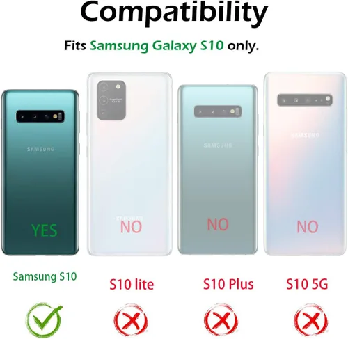 Miniatura 2 de Dexnor Funda compatible con Samsung Galaxy S10 de 6.1 pulgadas, protección resistente, parte trasera dura, protector protector a prueba de golpes