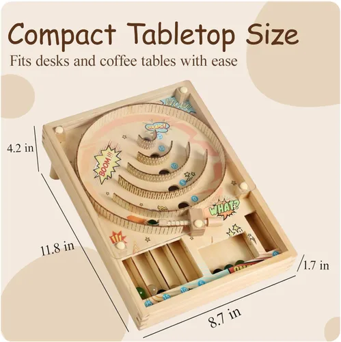 Miniatura 3 de Juegos familiares de Pinball Machine para niños Divertido juego de carreras de mármol para interiores y pelota Skee, juegos de mesa para fiestas