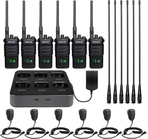 Miniatura 18 de Retevis RT86 Radio de 2 vías de largo alcance, radio profesional de dos vías con cargador de 6 vías para adultos, radio de alta resistencia, alta