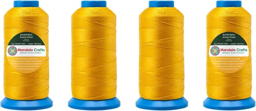 Miniatura 176 de Mandala Crafts - Hilo de nailon para coser cuero, tapicería, mezclilla y para trenzar el pelo; resistente, 1500 yardas, tamaño 69 T70 Marrón