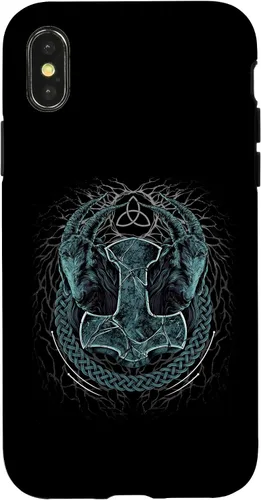Funda para iPhone X/XS Viking Mjolnir Thors Hammer Pagan Norse Mythology Case