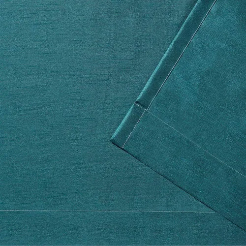 Miniatura 4 de Par de paneles de cortinas Exclusive Home Chateau a rayas de seda sintética con ojales en la parte superior, 54 x 84 pulgadas, Azul Verde Verde
