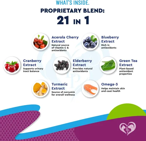 Miniatura 5 de Multivitamínico Líquido para Gatos y Perros con Glucosamina y Arándano Suplementos de Salud 21 en 1 para el Tracto Urinario, Riñón, Vejiga, Cadera