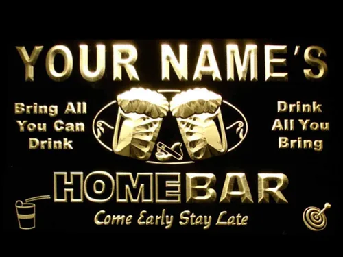 Miniatura 14 de Letrero luminoso Custom Home Bar Beer de neón; personalizado con nombre Blanco