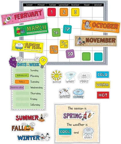 Miniatura 17 de Creative Teaching Press Bold & Bright - Juego de calendario, tablón de anuncios CTP y exhibición para el aula, 67 piezas