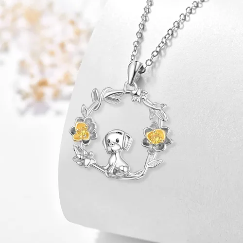 Miniatura 2 de Dreamboat Collar de plata de ley 925 con diseño de animales para mujeres y niñas, collar de flores, día de la madre, fiesta de cumpleaños, joyería